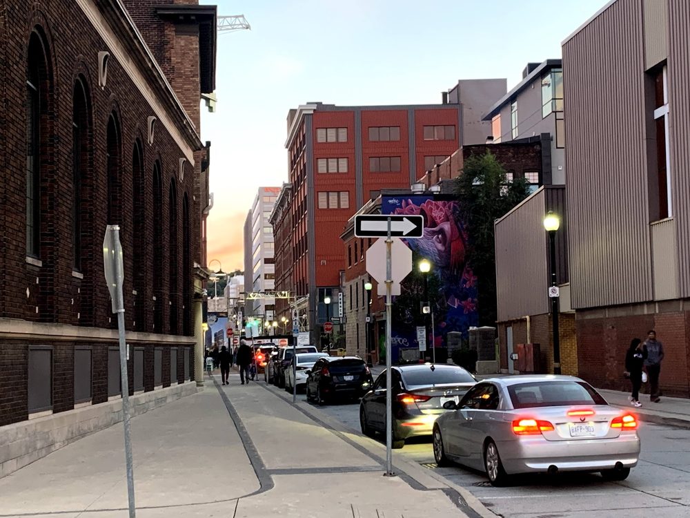 Hamilton street at dusk