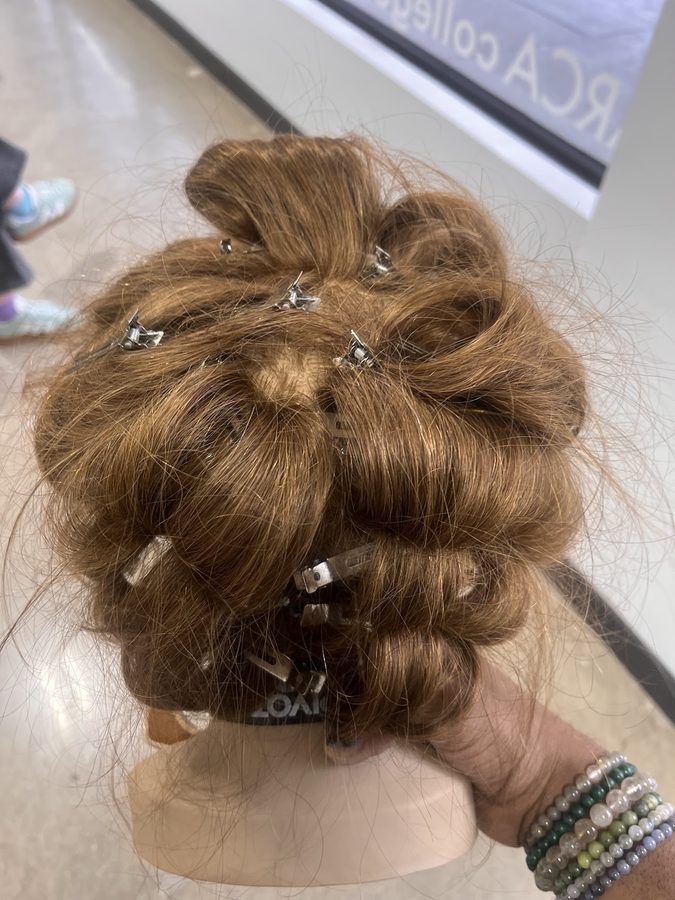 Pin curl set — top view